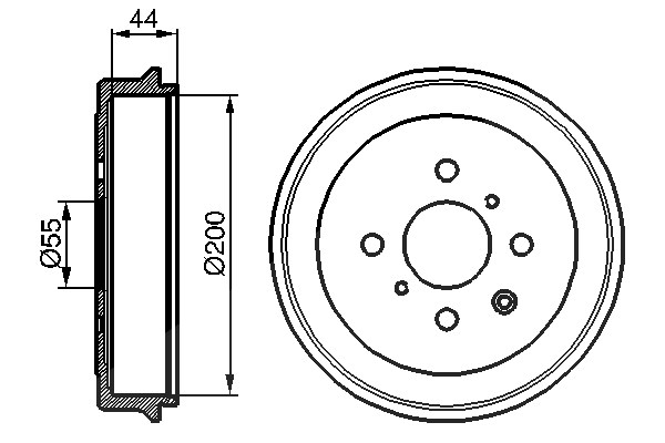 Bosch Bremstrommel Hinterachse [Hersteller-Nr. 0986477148] für Toyota, Suzuki, Citroën, Peugeot