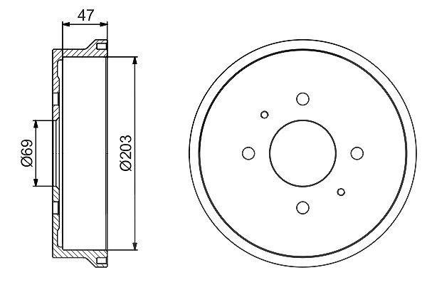 Bosch Bremstrommel [Hersteller-Nr. 0986477235] für Mitsubishi, Smart