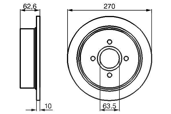 Bosch Bremsscheibe [Hersteller-Nr. 0986478672] für Ford