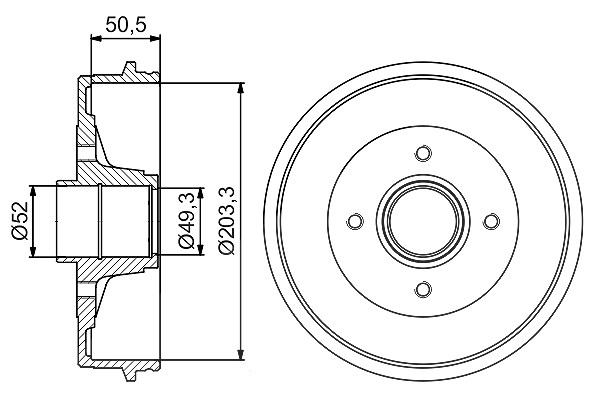 Bosch Bremstrommel [Hersteller-Nr. 0986477210] für Renault, Dacia