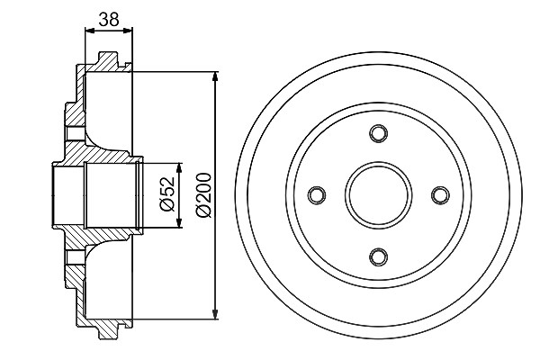 Bosch Bremstrommel [Hersteller-Nr. 0986477229] für Vauxhall, Opel, Suzuki