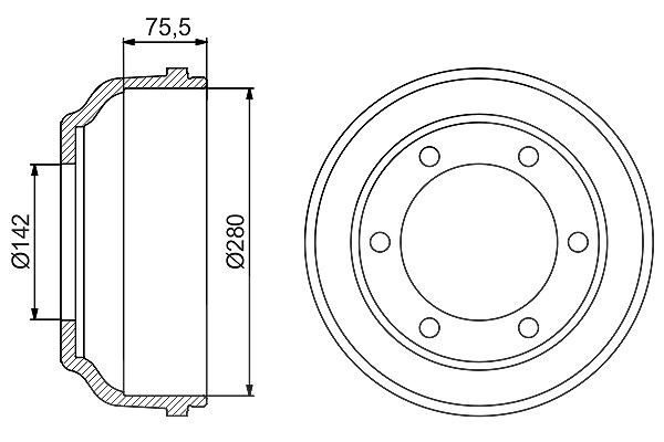 Bosch Bremstrommel [Hersteller-Nr. 0986477195] für Ford