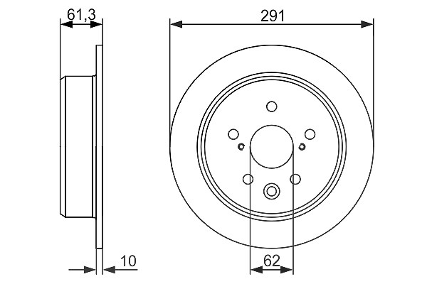 Bosch Bremsscheibe [Hersteller-Nr. 0986479657] für Toyota, Lexus