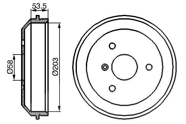 Bosch Bremstrommel Hinterachse [Hersteller-Nr. 0986477103] für Smart