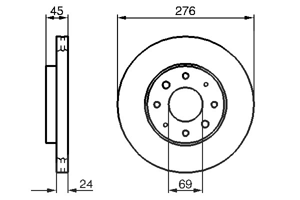 Bosch Bremsscheibe [Hersteller-Nr. 0986479140] für Mitsubishi