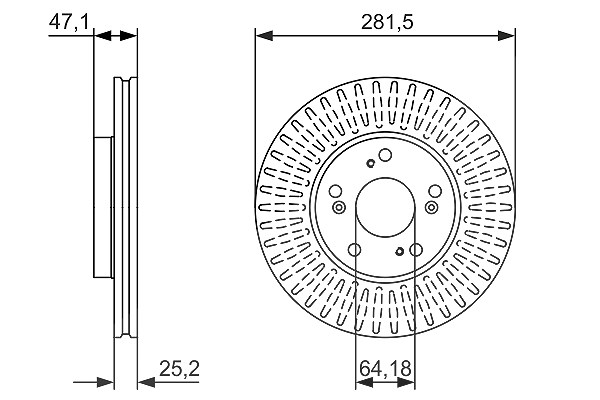 Bosch Bremsscheibe [Hersteller-Nr. 0986479781] für Honda