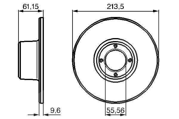 Bosch Bremsscheibe [Hersteller-Nr. 0986478811] für Austin, Morris, Rover