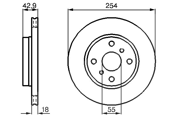 Bosch Bremsscheibe [Hersteller-Nr. 0986478585] für Toyota