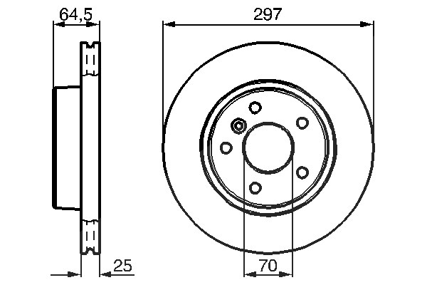Bosch 1x Bremsscheibe Vorderachse Belüftet [Hersteller-Nr. 0986478483] für Land Rover