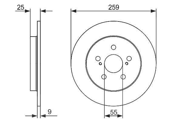 Bosch Bremsscheibe [Hersteller-Nr. 0986479721] für Toyota, Lexus, Subaru