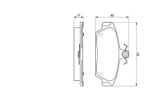 Bosch Bremsbelagsatz, Scheibenbremse [Hersteller-Nr. 0986424092] für Lada, Rover, Mg
