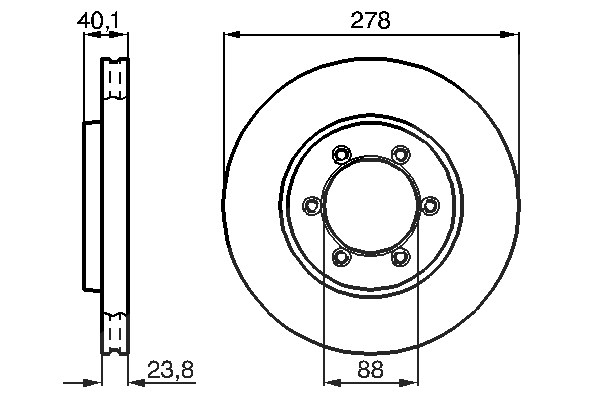 Bosch Bremsscheibe [Hersteller-Nr. 0986478967] für Ssangyong, Daewoo