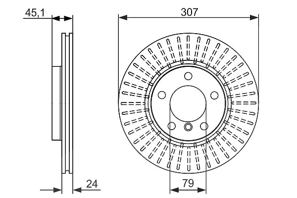Bosch Bremsscheibe [Hersteller-Nr. 0986479726] für Mini