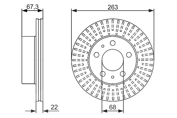Bosch Bremsscheibe [Hersteller-Nr. 0986479480] für Volvo