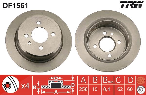 Trw Bremsscheibe [Hersteller-Nr. DF1561] für BMW