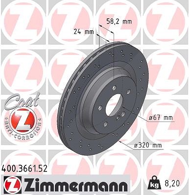 Zimmermann Bremsscheibe [Hersteller-Nr. 400.3661.52] für Mercedes-Benz