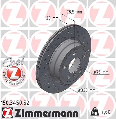 Zimmermann Bremsscheibe [Hersteller-Nr. 150.3450.52] für BMW