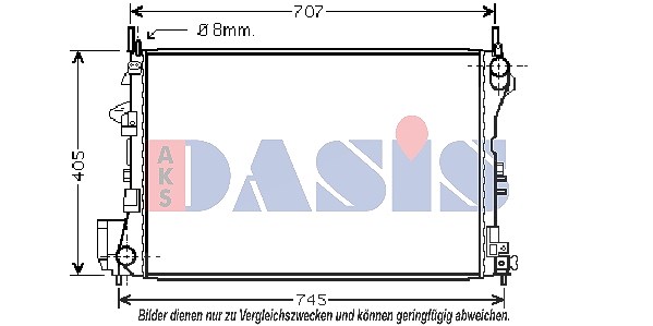 Aks Dasis Kühler, Motorkühlung [Hersteller-Nr. 152013N] für Fiat, Opel, Saab