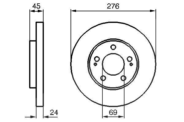 Bosch Bremsscheibe [Hersteller-Nr. 0986479035] für Mitsubishi