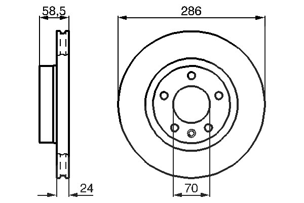 Bosch Bremsscheibe [Hersteller-Nr. 0986478594] für Opel, Vauxhall