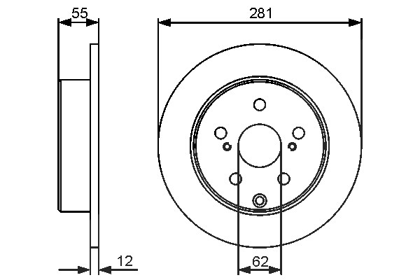 Bosch Bremsscheibe [Hersteller-Nr. 0986479419] für Toyota