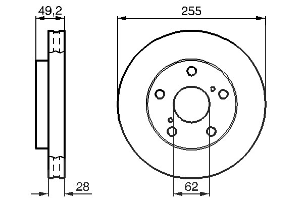 Bosch Bremsscheibe [Hersteller-Nr. 0986478726] für Toyota