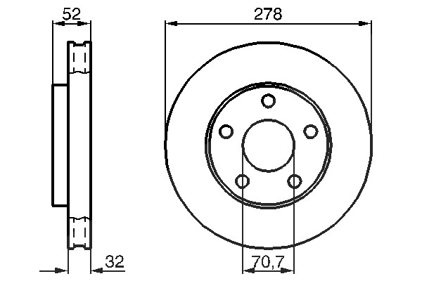 Bosch Bremsscheibe [Hersteller-Nr. 0986478486] für Vauxhall, Opel