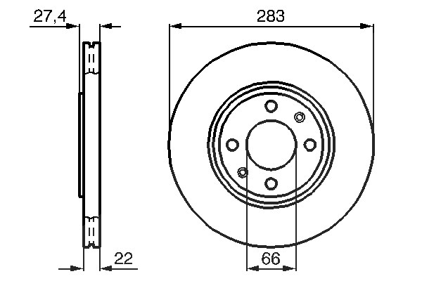 Bosch Bremsscheibe [Hersteller-Nr. 0986478834] für Citroën, Peugeot