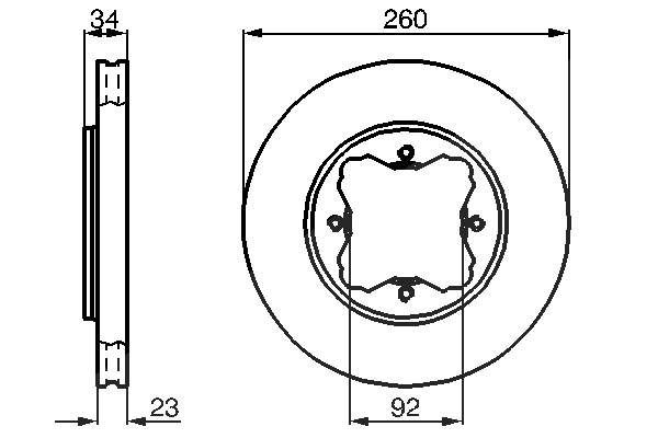 Bosch Bremsscheibe [Hersteller-Nr. 0986478568] für Honda, Rover