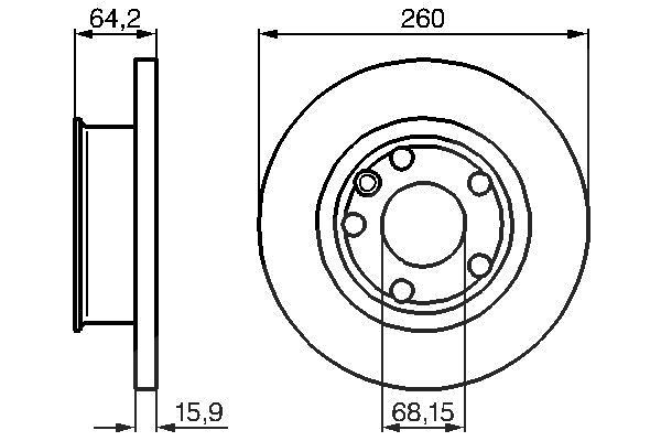 Bosch Bremsscheibe [Hersteller-Nr. 0986478547] für VW