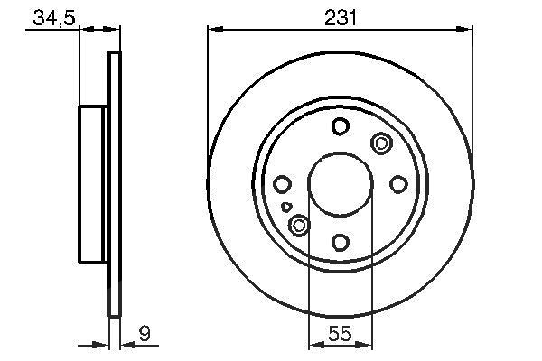Bosch Bremsscheibe [Hersteller-Nr. 0986478242] für Mazda