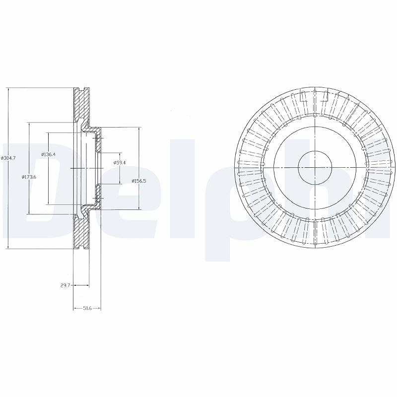 Delphi Bremsscheibe [Hersteller-Nr. BG4214] für Honda