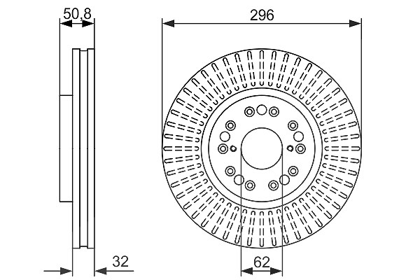 Bosch 1x Bremsscheibe [Hersteller-Nr. 0986479485] für Toyota, Lexus