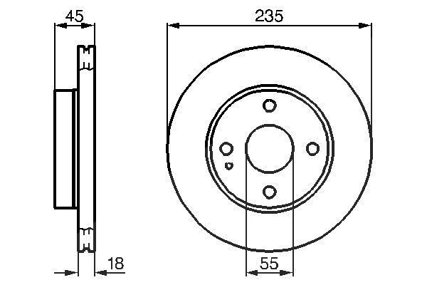 Bosch Bremsscheibe [Hersteller-Nr. 0986478241] für Mazda, Kia