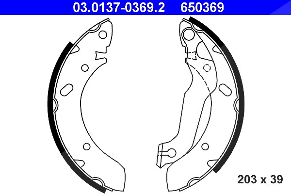Ate Bremsbackensatz [Hersteller-Nr. 03.0137-0369.2] für Hyundai