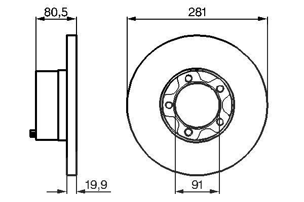 Bosch 1x Bremsscheibe Vorderachse Voll [Hersteller-Nr. 0986478138] für VW
