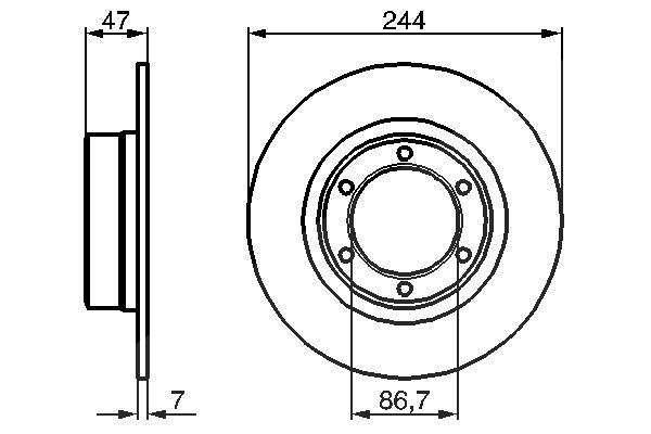Bosch Bremsscheibe [Hersteller-Nr. 0986478050] für Citroën