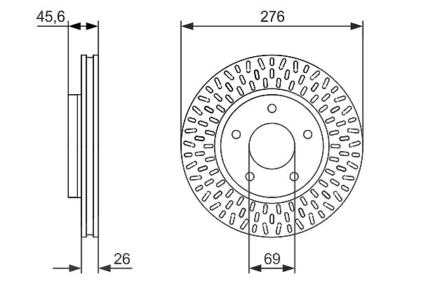 Bosch Bremsscheibe Vorderachse Belüftet [Hersteller-Nr. 0986479783] für Mitsubishi