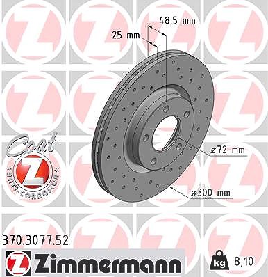 Zimmermann Bremsscheibe [Hersteller-Nr. 370.3077.52] für Mazda