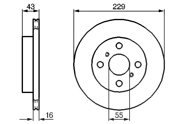 Bosch Bremsscheibe [Hersteller-Nr. 0986478491] für Toyota