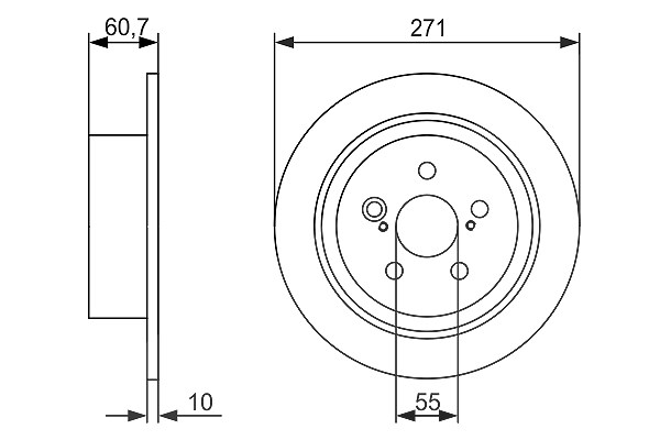 Bosch Bremsscheibe [Hersteller-Nr. 0986479613] für Toyota
