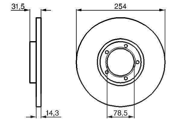 Bosch Bremsscheibe [Hersteller-Nr. 0986478345] für Ford