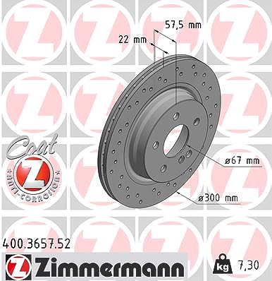 Zimmermann Bremsscheibe [Hersteller-Nr. 400.3657.52] für Mercedes-Benz