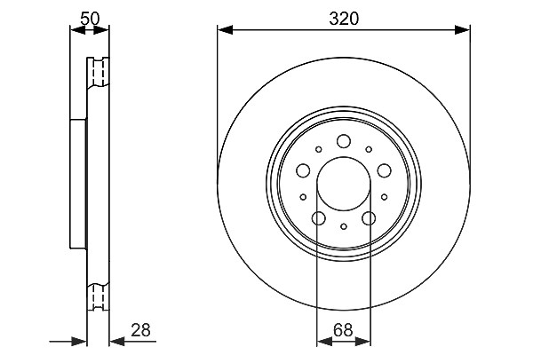 Bosch 1x Bremsscheibe [Hersteller-Nr. 0986479321] für Volvo