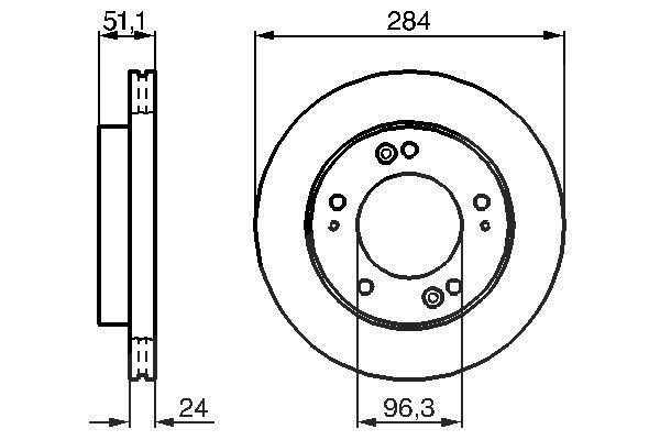 Bosch Bremsscheibe [Hersteller-Nr. 0986479020] für Kia