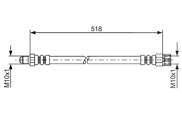 Bosch Bremsschlauch [Hersteller-Nr. 1987481007] für Mercedes-Benz