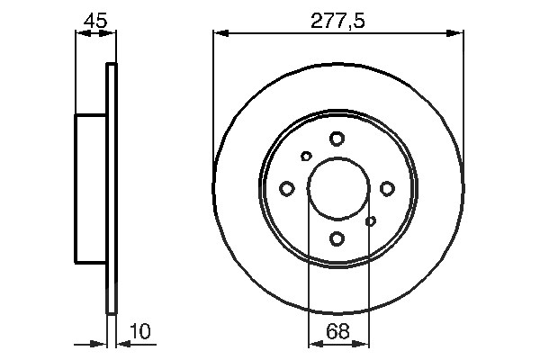 Bosch Bremsscheibe [Hersteller-Nr. 0986479105] für Nissan