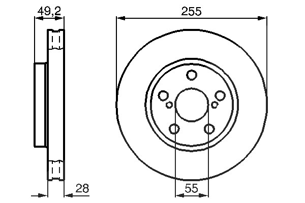 Bosch Bremsscheibe [Hersteller-Nr. 0986478858] für Toyota