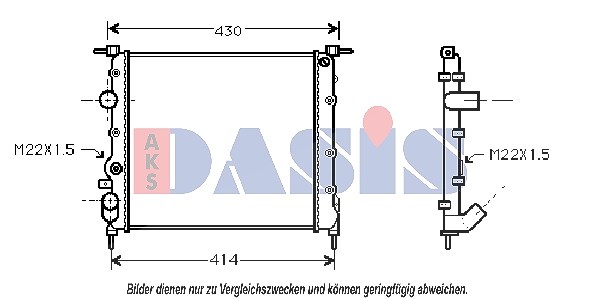 Aks Dasis Kühler, Motorkühlung [Hersteller-Nr. 180021N] für Renault