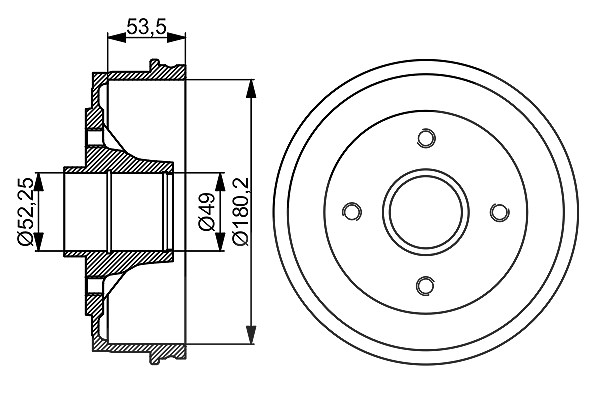 Bosch 1x Bremstrommel [Hersteller-Nr. 0986477061] für Dacia, Renault